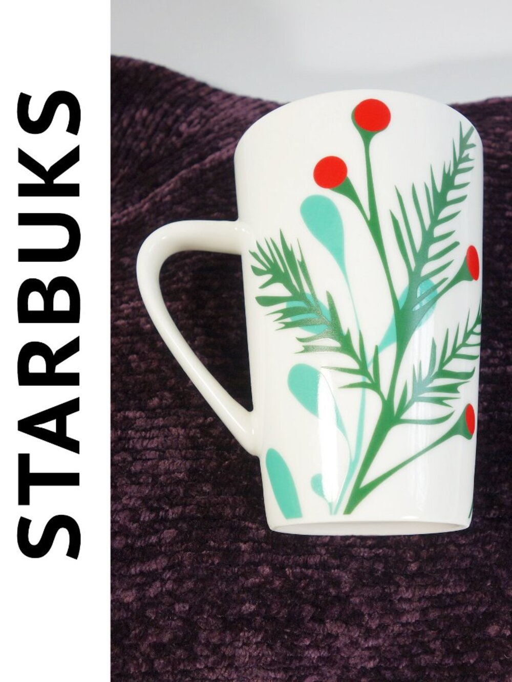 Starbucks 2020 Holiday Holly Berry White Ceramic Coffee Mug 12oz